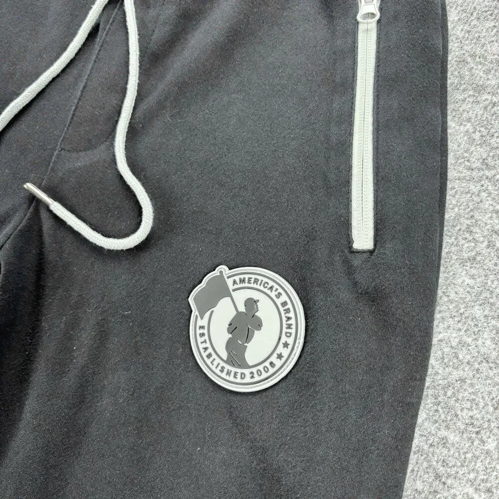 Baseballism Men’s Small Black Jogger Sweatpants Zip Pockets Athletic Lounge